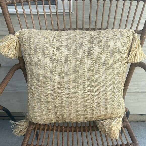 Opalhouse Natural Outdoor Accent Pillow 16”x16” - Picture 1 of 4